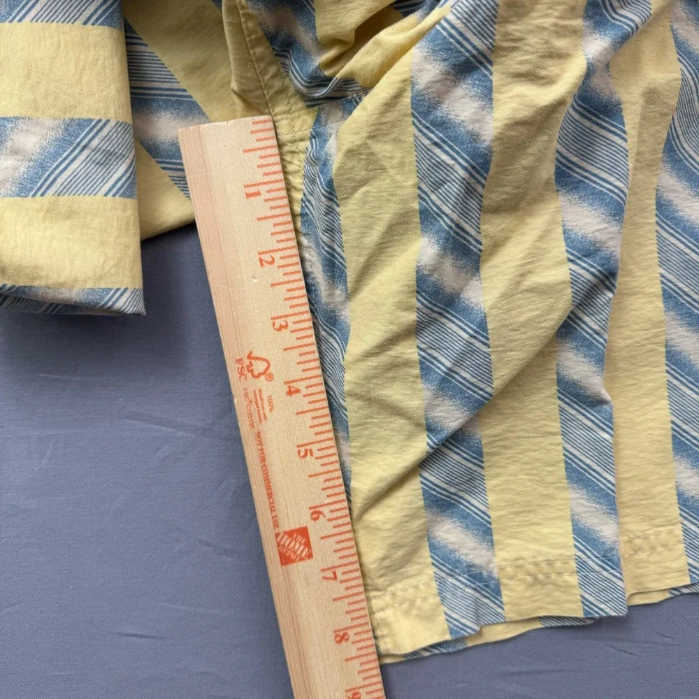 Two Flowers Mens Striped Board Shorts Yellow Blue Made in Italy Size 48 IT 33 US